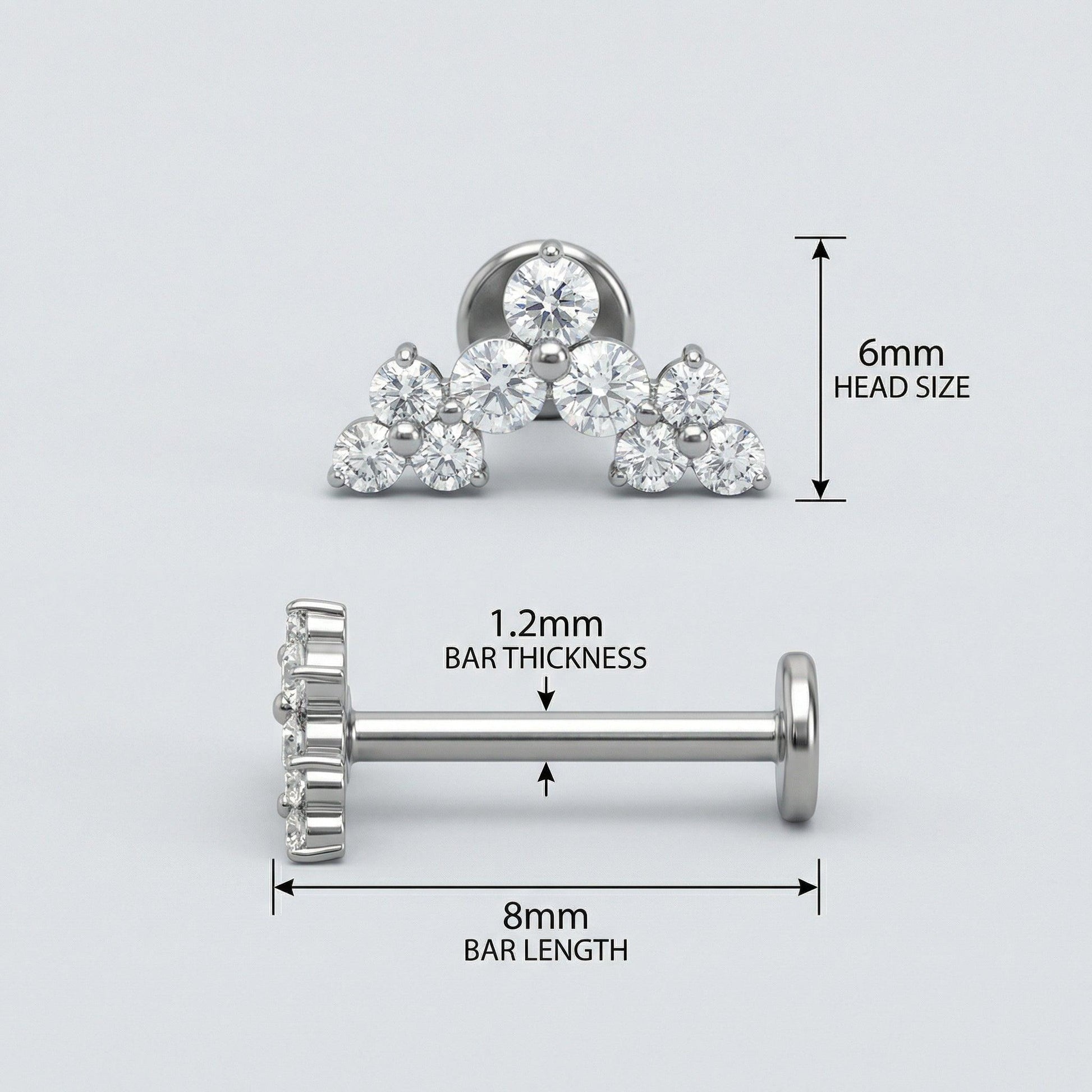 Triple Helix Cartilage Piercing - Measurement layout for a