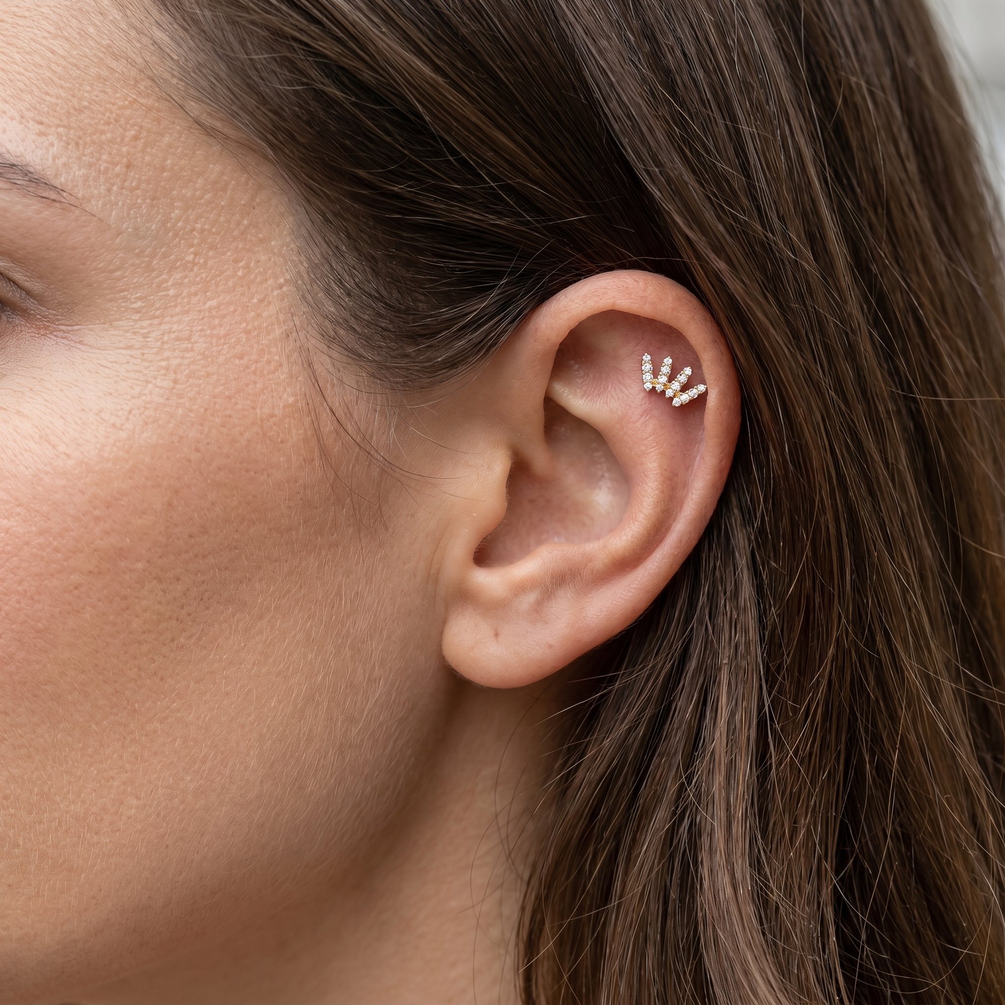 Zircon Double Helix Piercing · helix jewelry stud