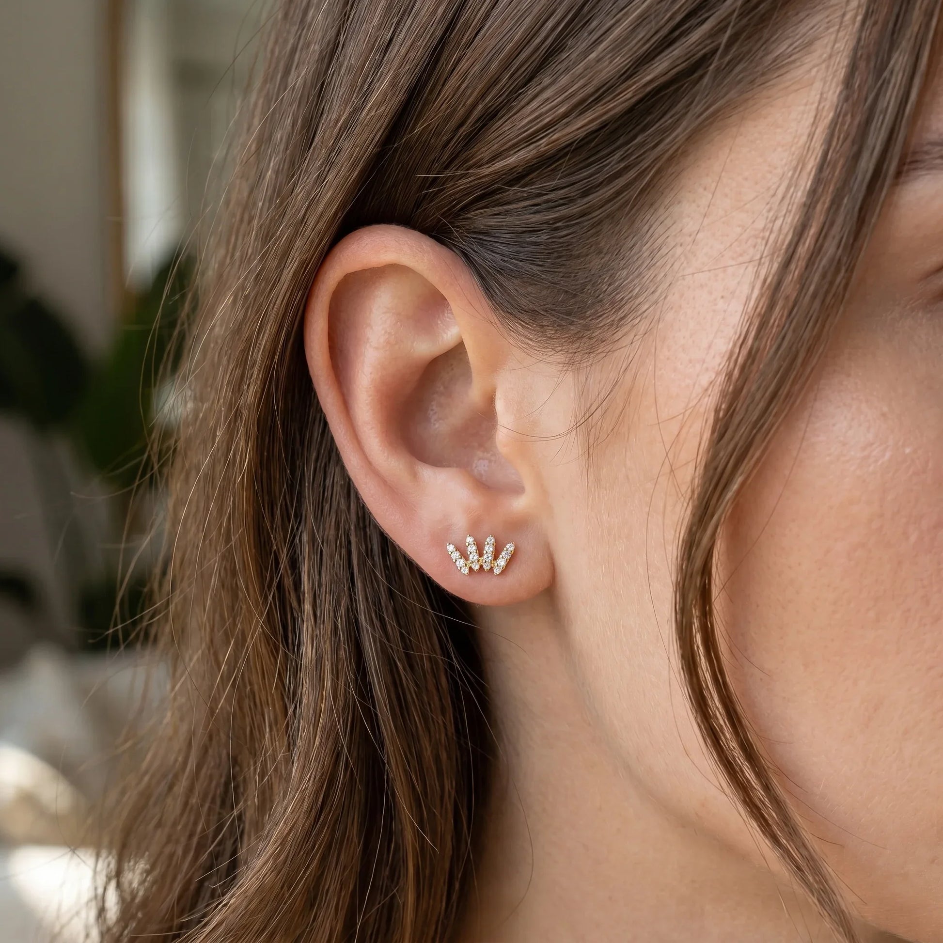 G23 Titanium Piercing - zircon crawler stud piece, gift-ready