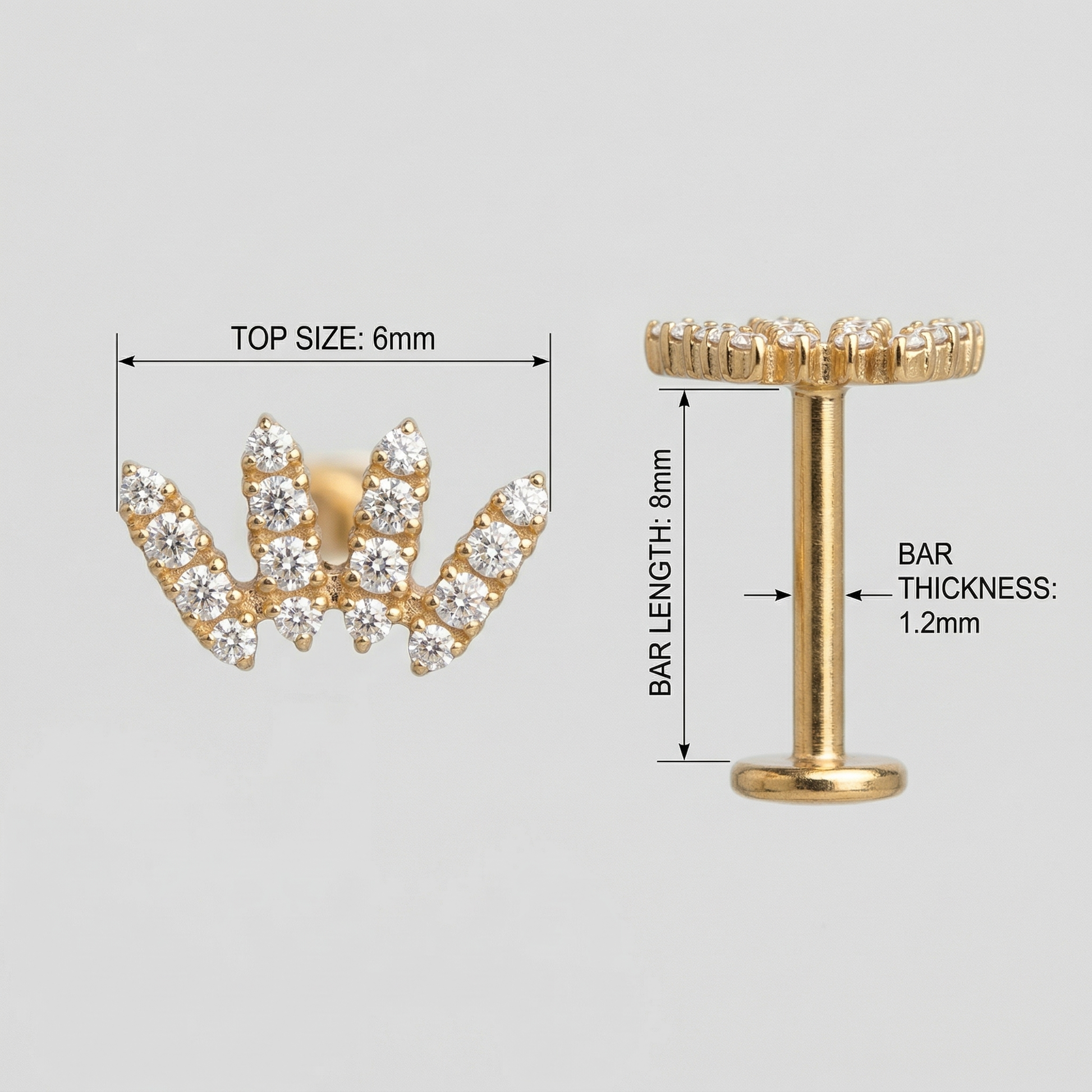 Zircon Double Helix Piercing - Model styling a silver