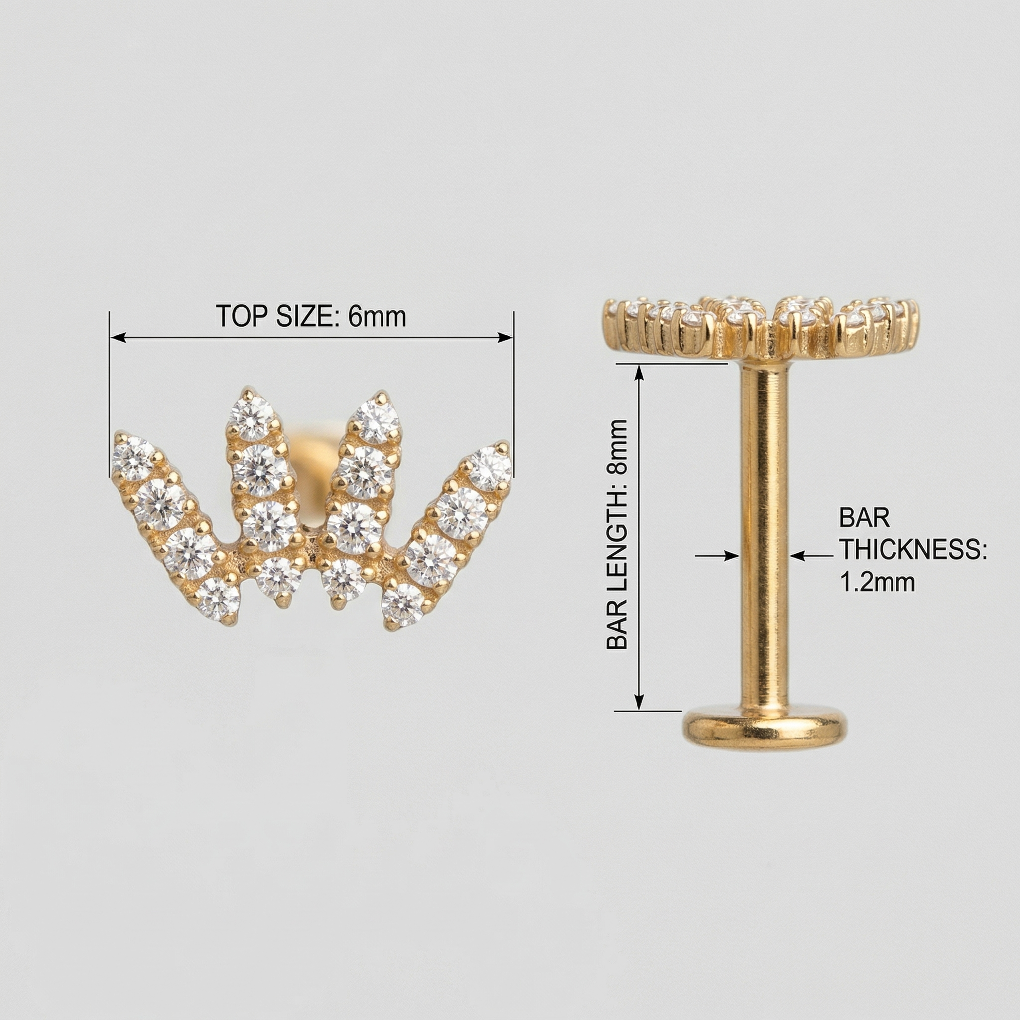 Zircon Double Helix Piercing - Model styling a silver