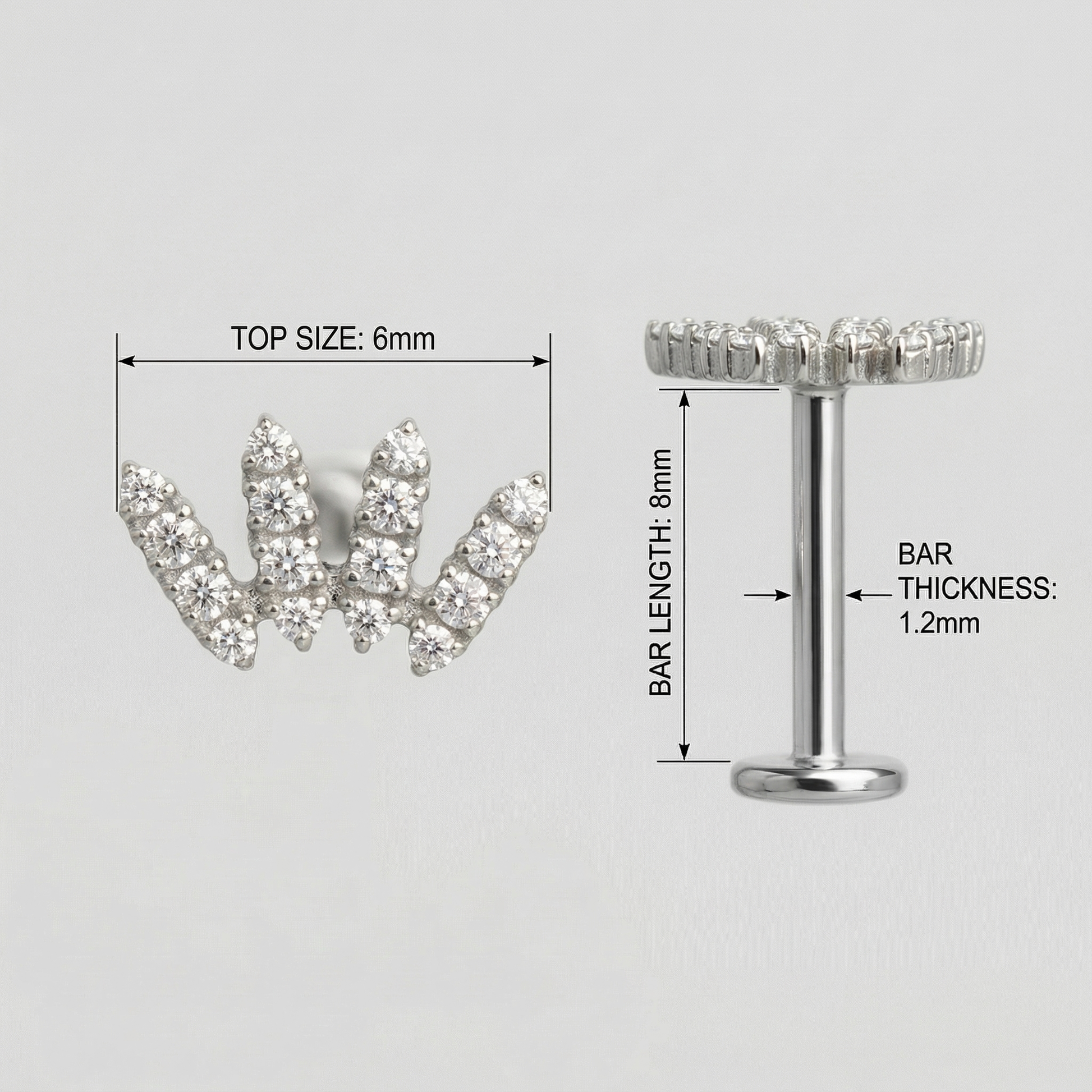Zircon Double Helix Piercing - Gold crawler zircon titanium