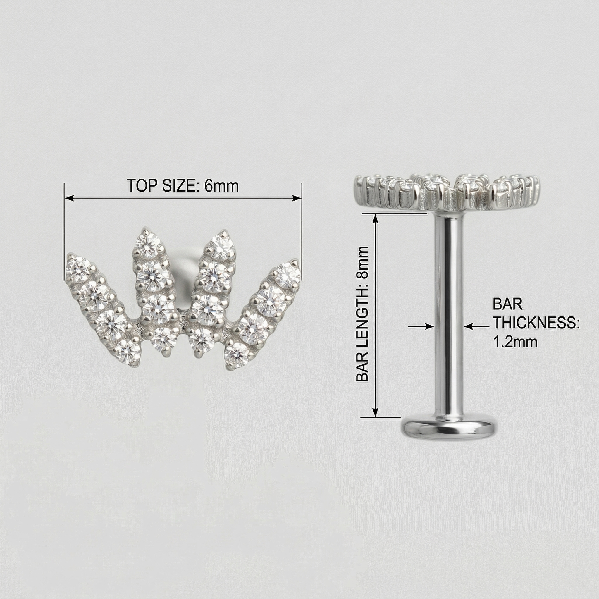 Zircon Double Helix Piercing - Gold crawler zircon titanium