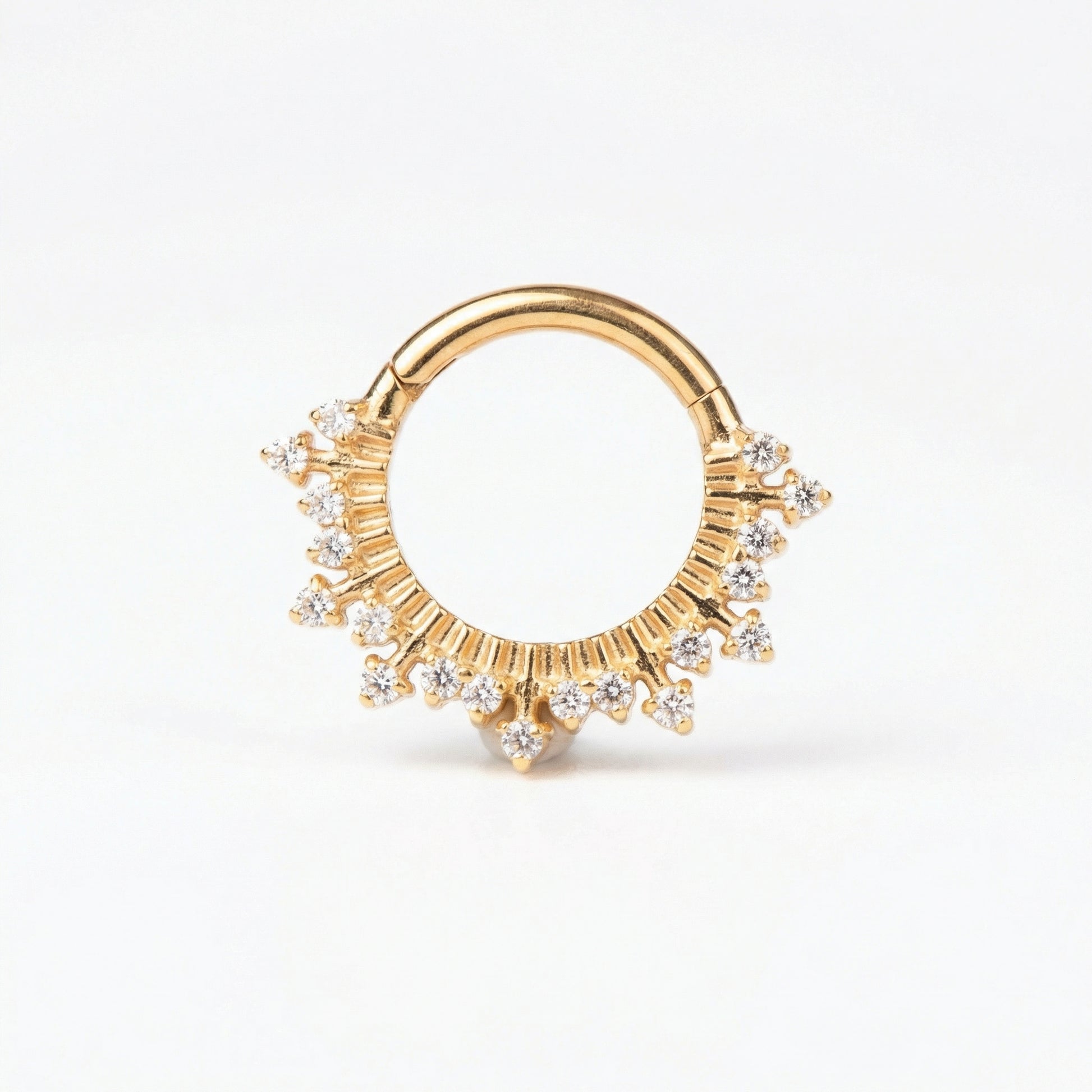16G Septum Piercing Jewelry - Gold G23 titanium zircon