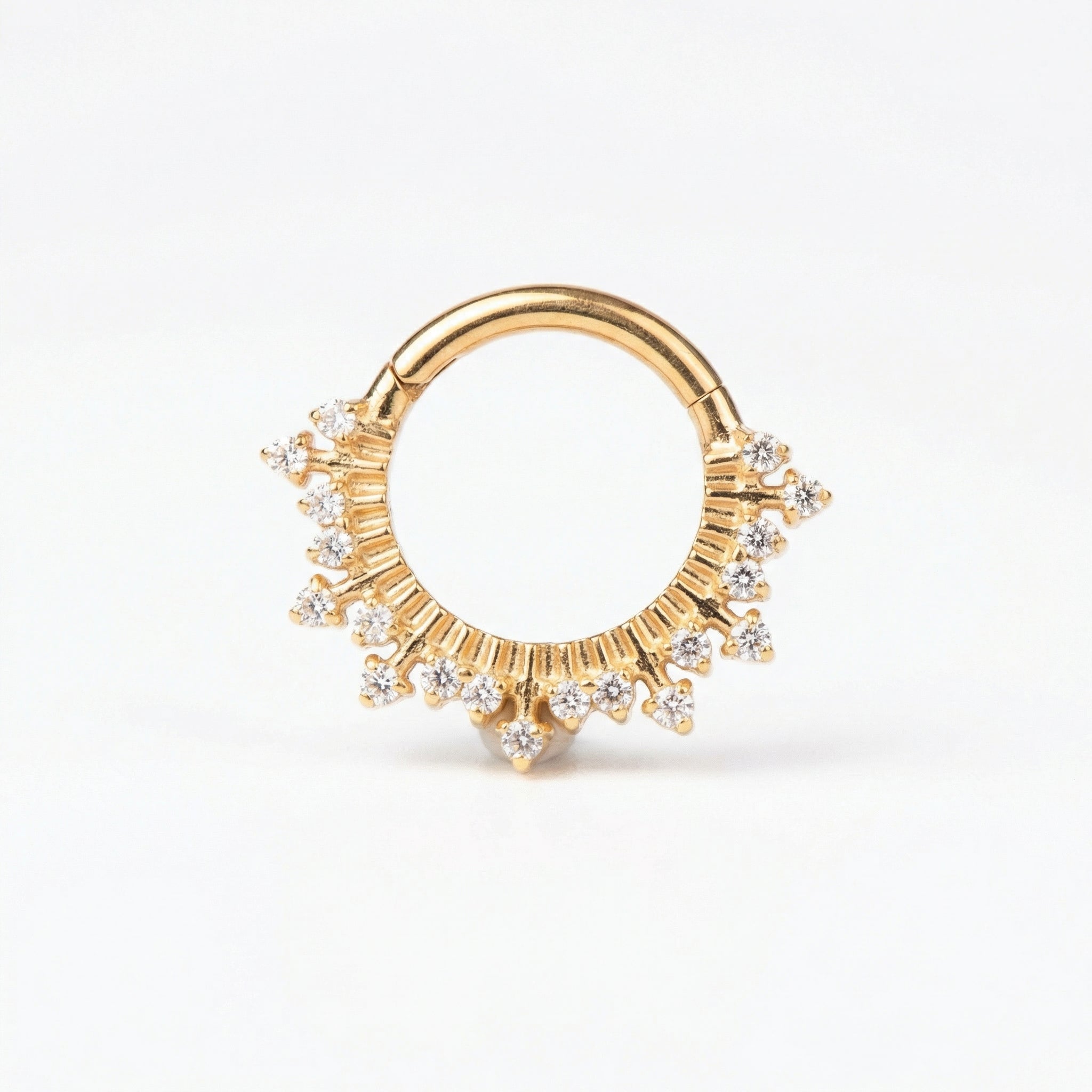 16G Septum Piercing Jewelry - Gold G23 titanium zircon