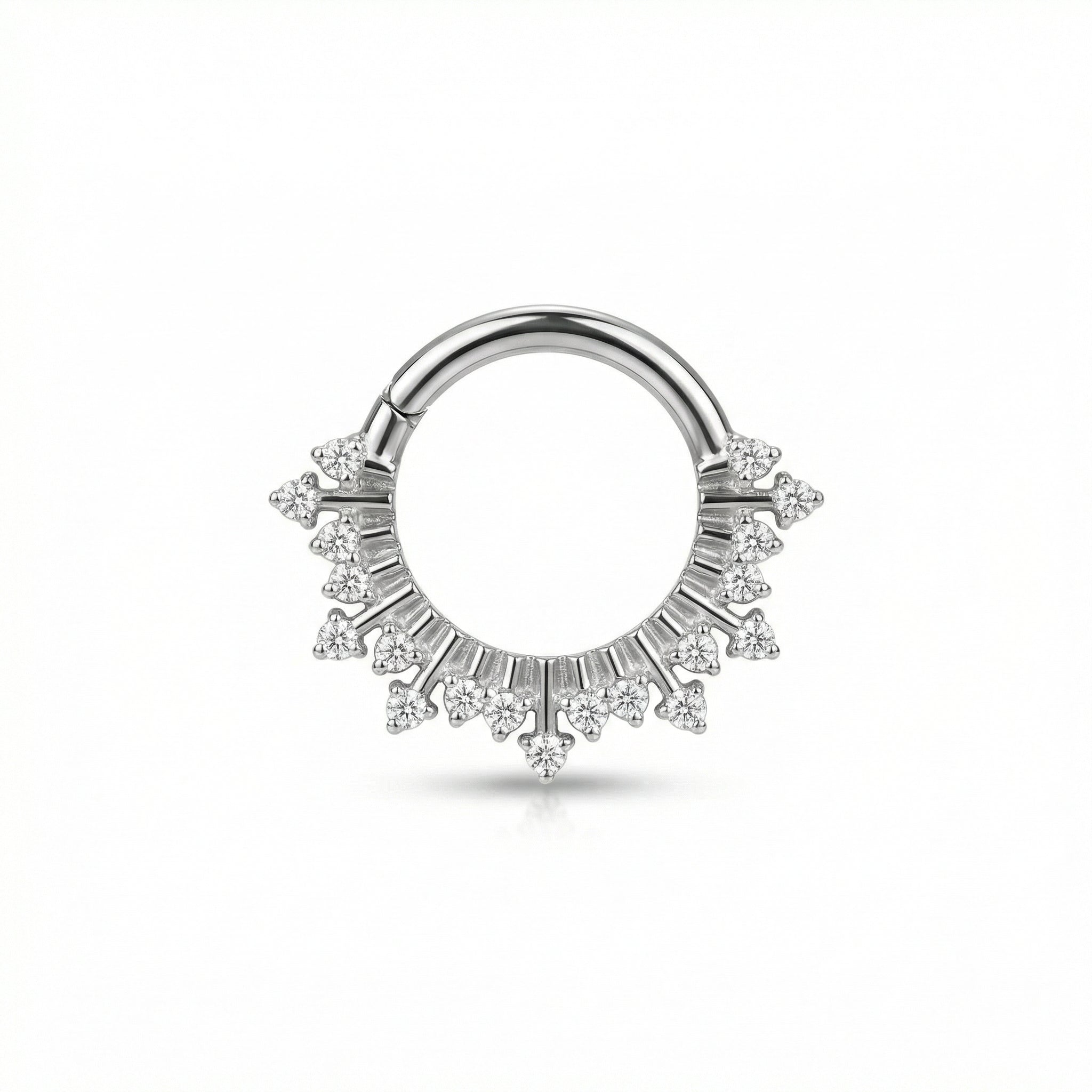 16G Septum Piercing Jewelry - Silver G23 titanium zircon