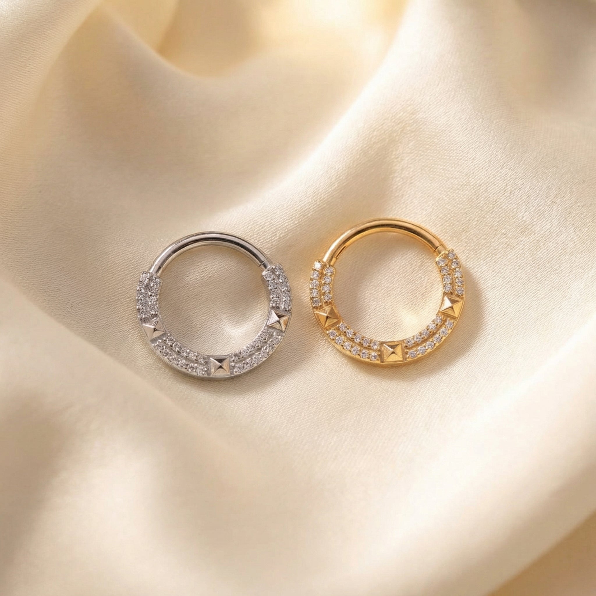 Standard Septum Piercing Gauge - Gold and silver geometric