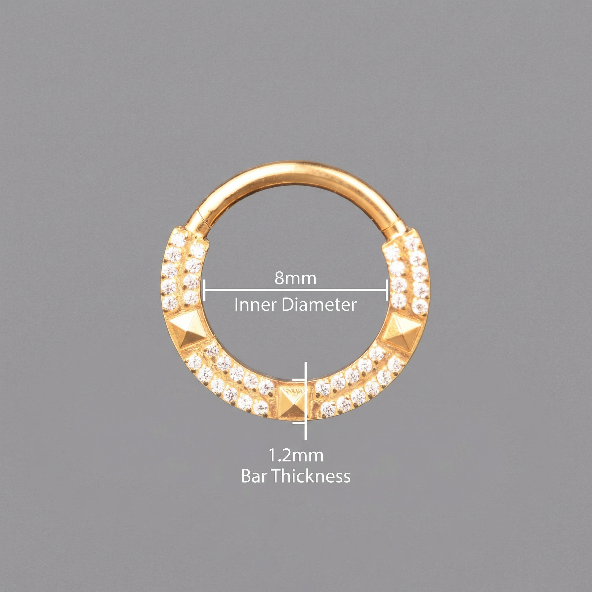 Standard Septum Piercing Gauge - Diagram of a gold