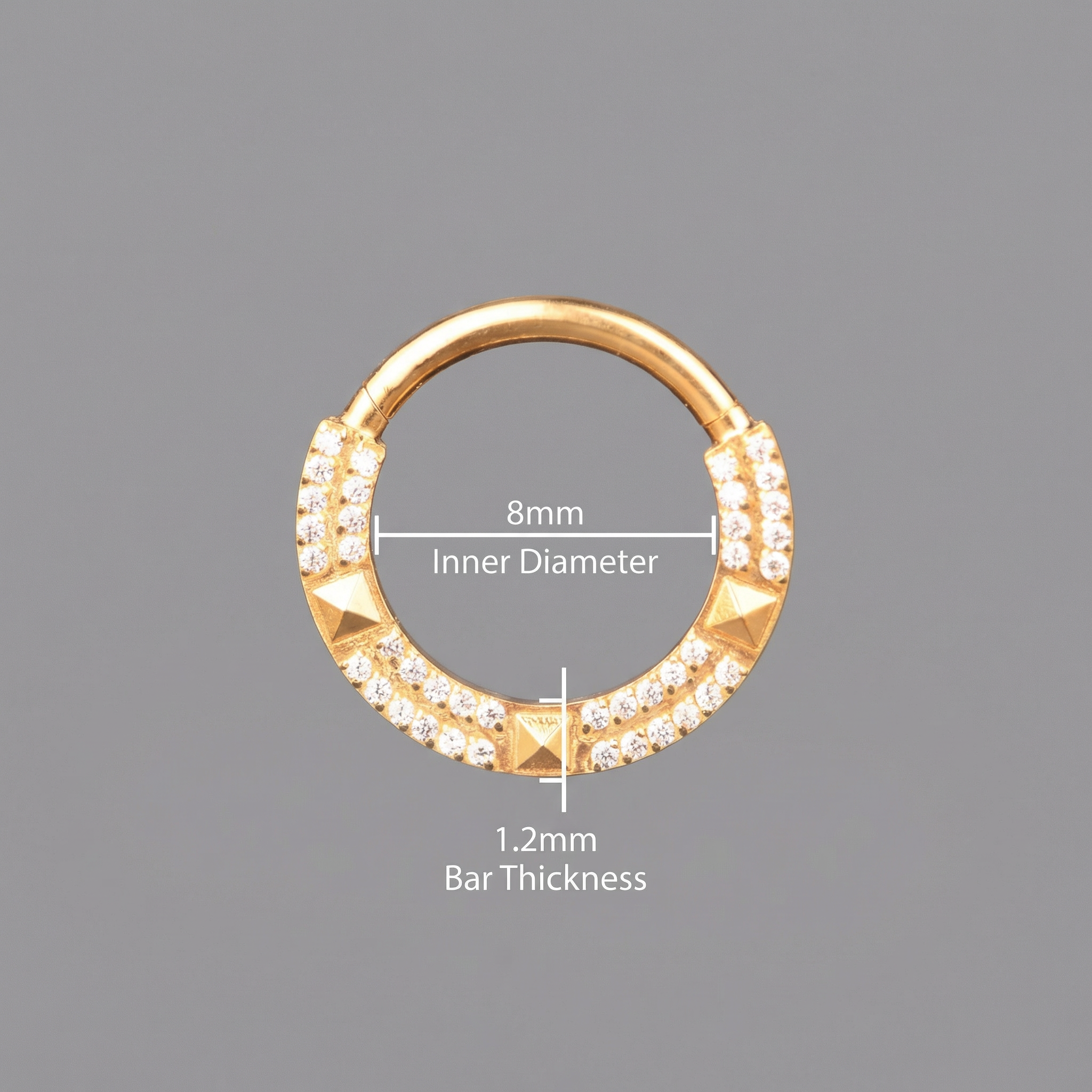 Standard Septum Piercing Gauge - Diagram of a gold