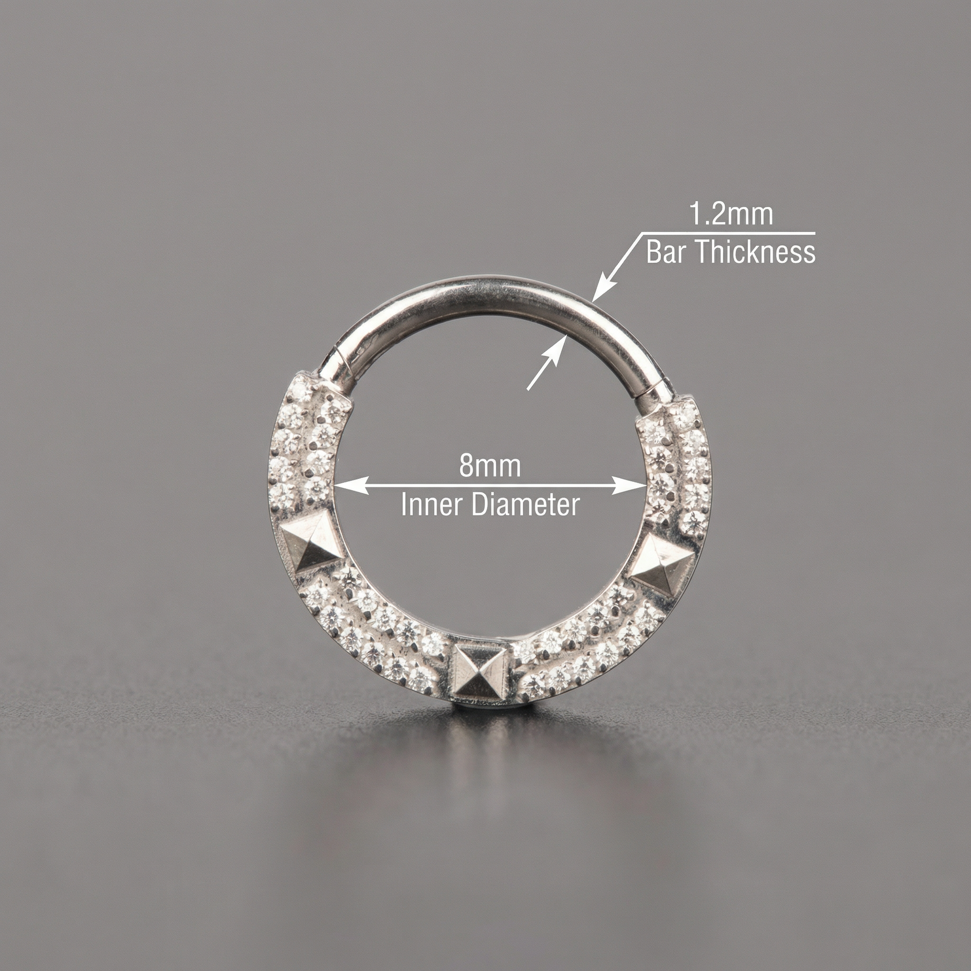 Standard Septum Piercing Gauge - Measurement layout for a