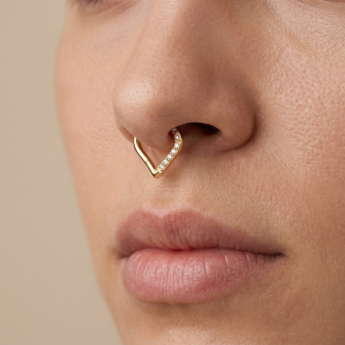 Zircon Piercing In Septum · septum jewelry stud