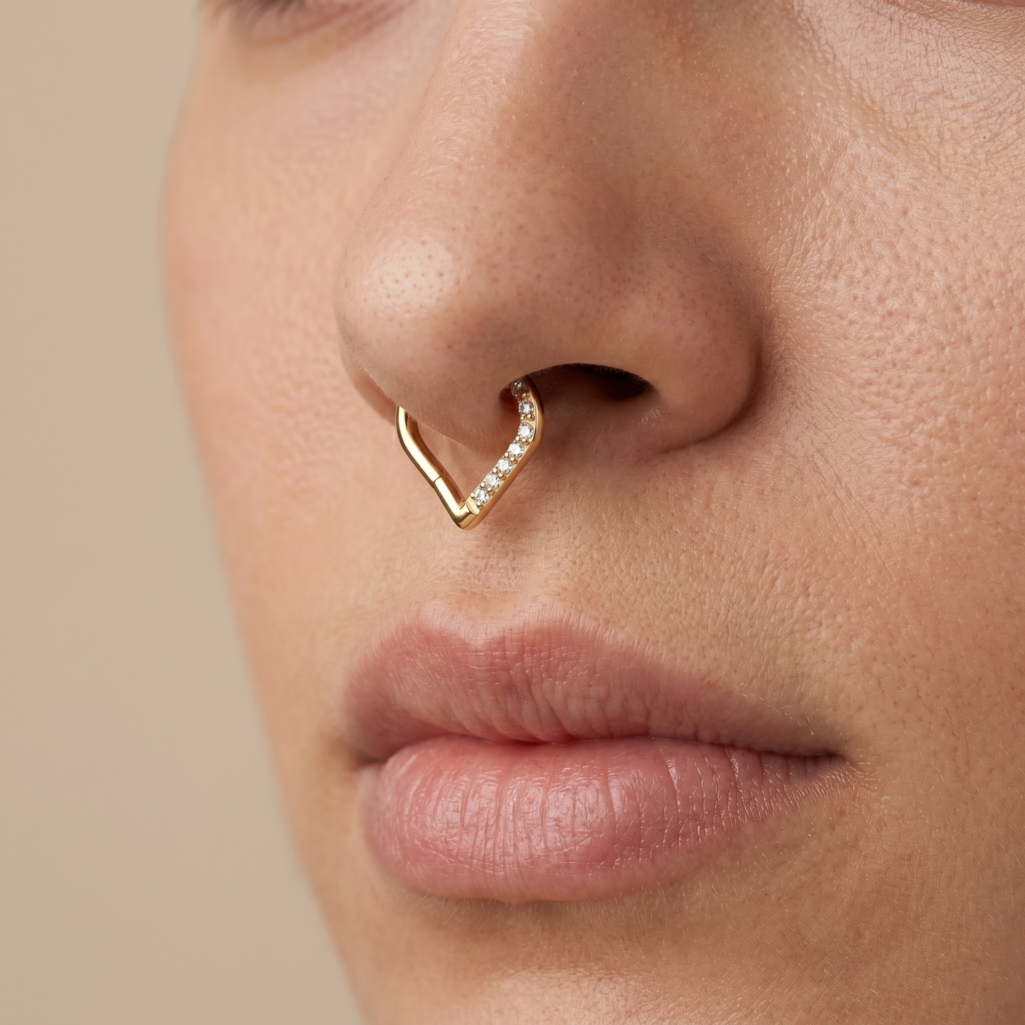 Zircon Piercing In Septum · septum jewelry stud
