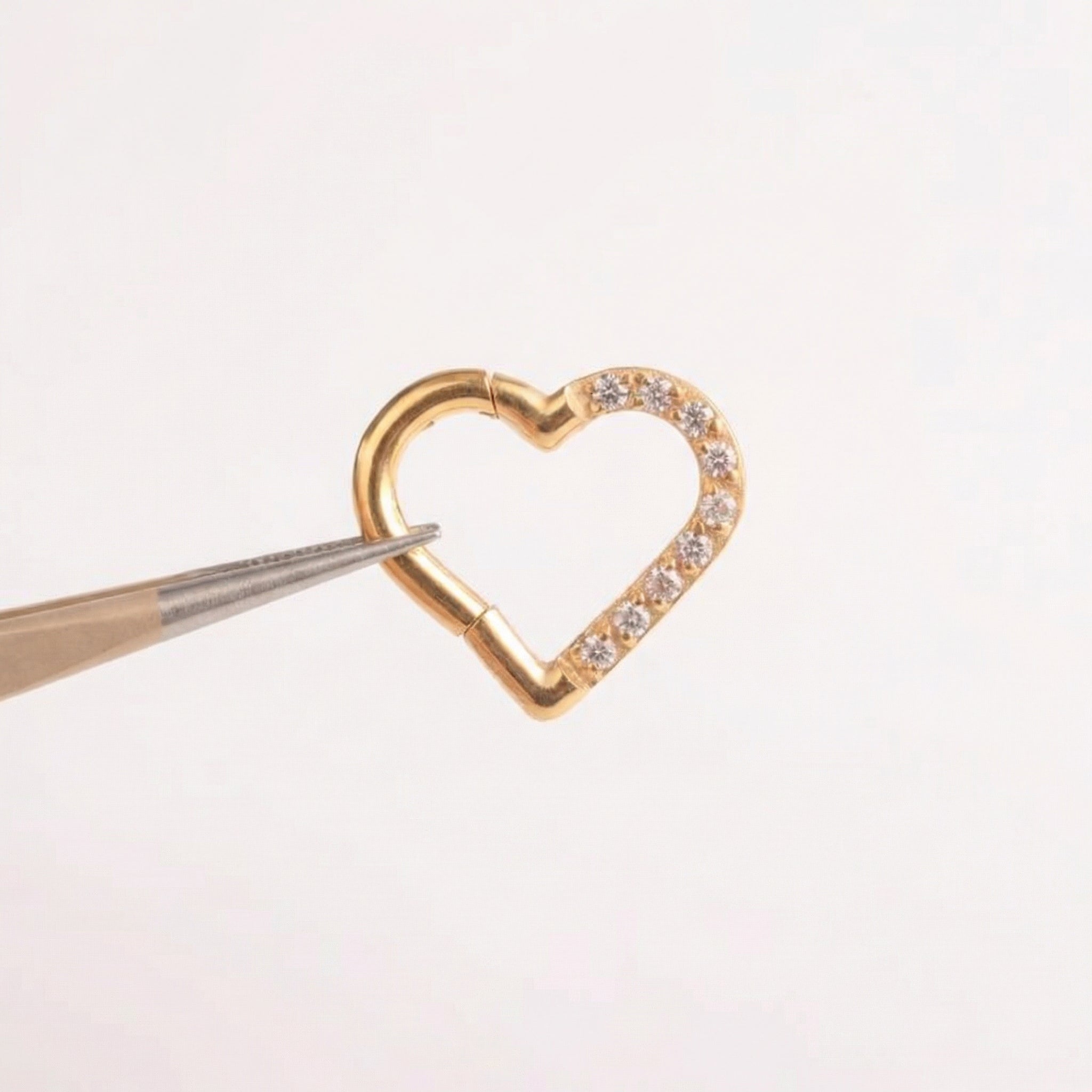 Zircon Piercing In Septum - Close up of cubic