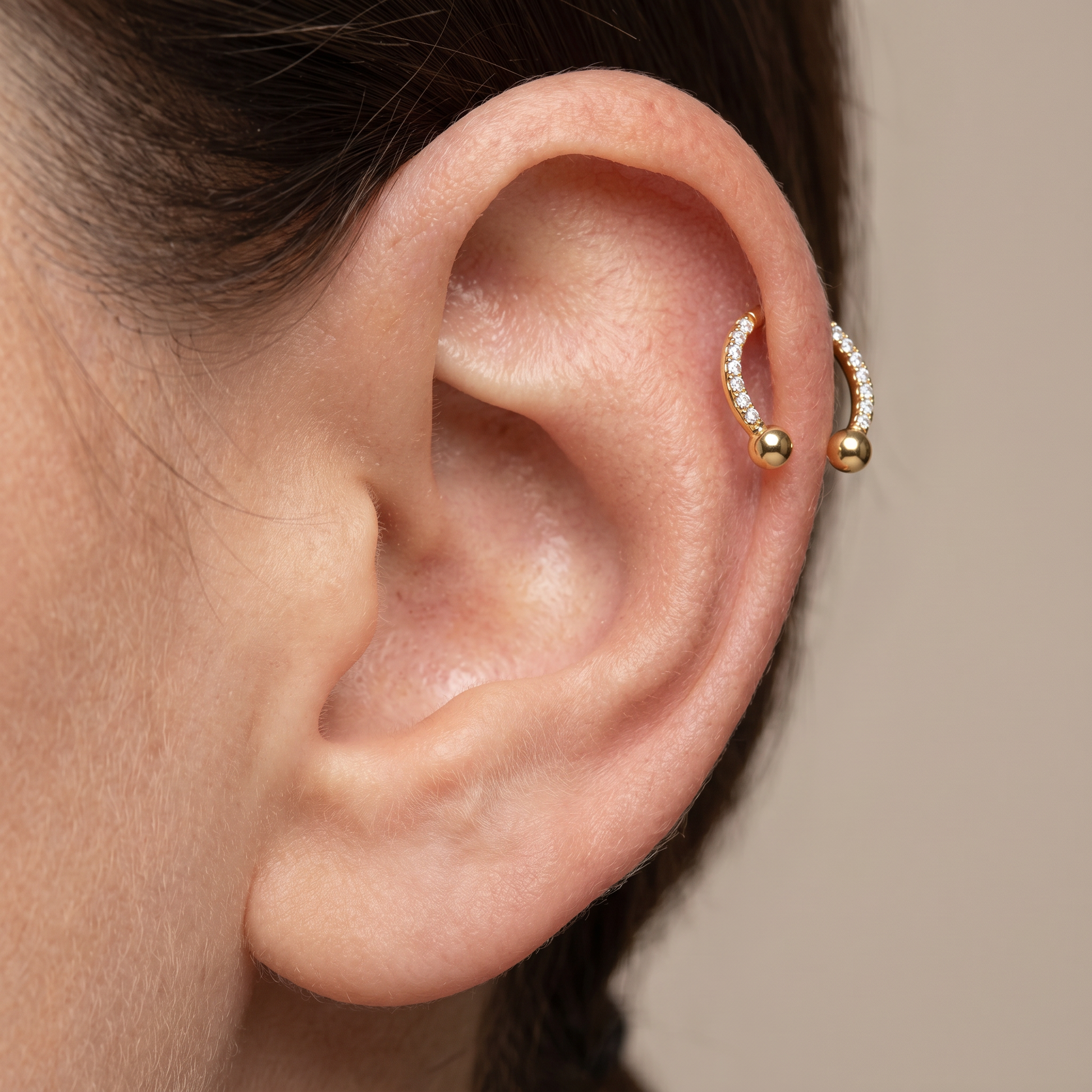 Zircon Front Helix Piercing · helix jewelry stud