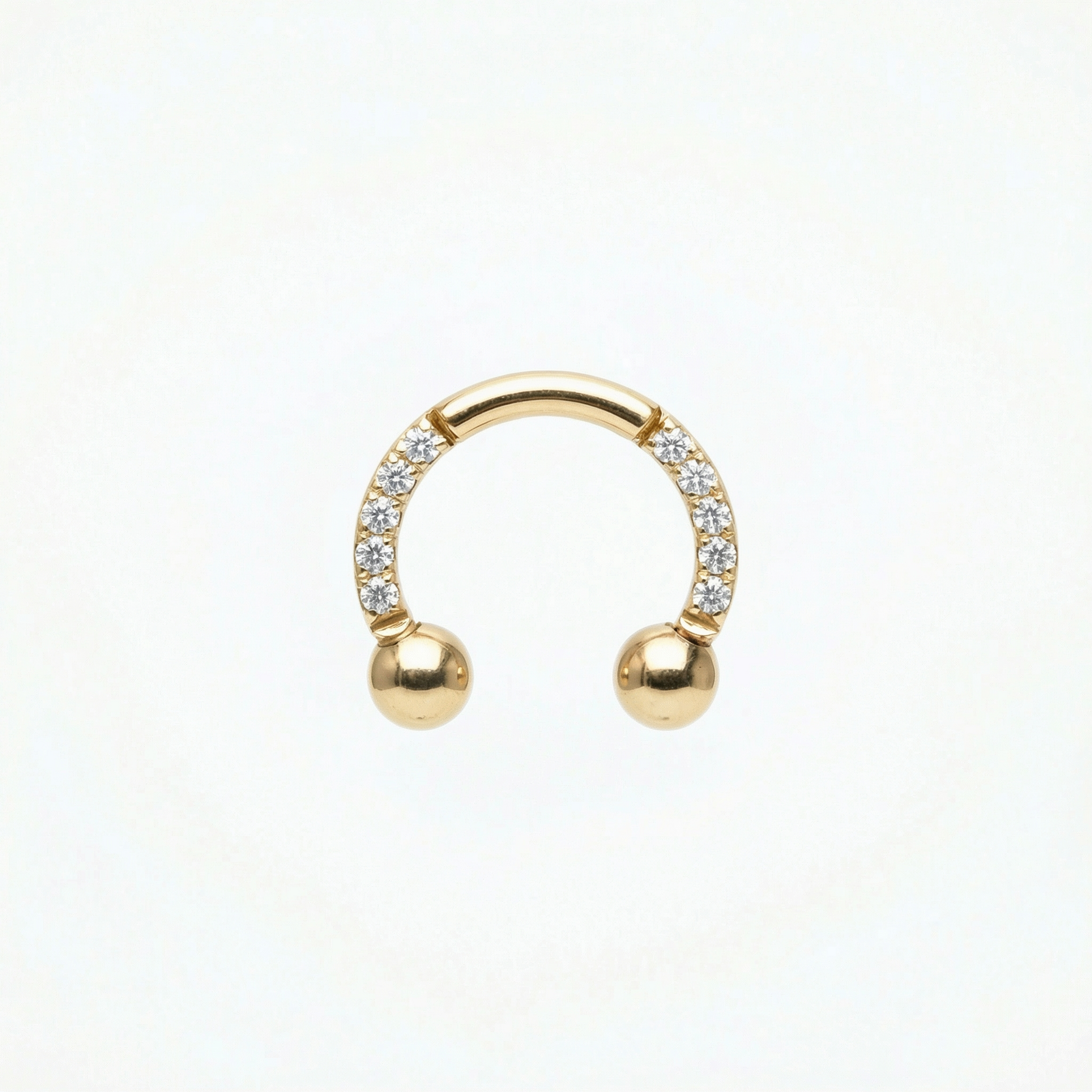 Zircon Front Helix Piercing - 16G G23 titanium gold