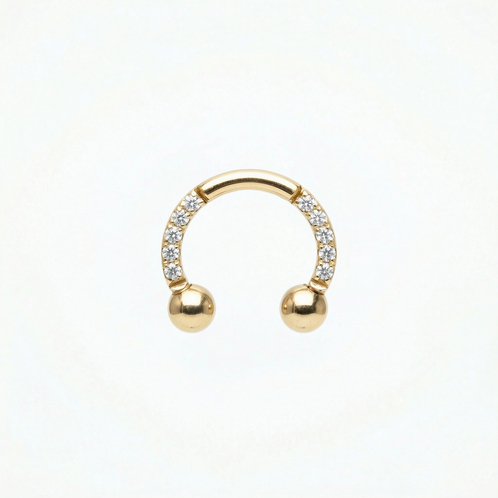 Zircon Front Helix Piercing - 16G G23 titanium gold