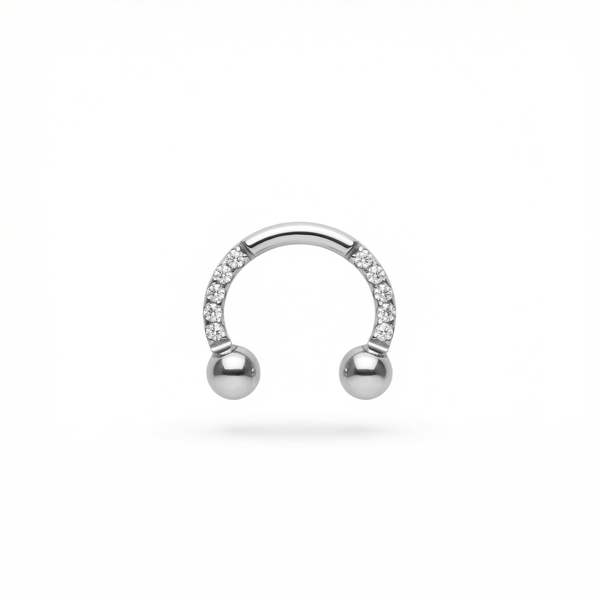 Zircon Front Helix Piercing - 16G G23 titanium silver