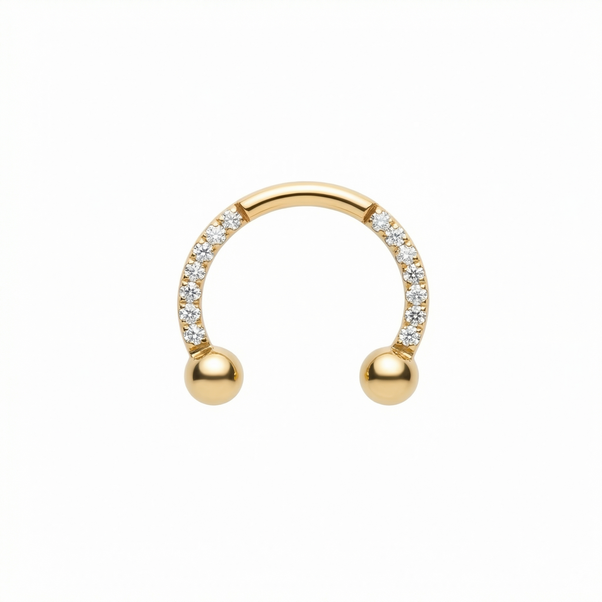 Zircon Front Helix Piercing - Gold zircon pave hinged