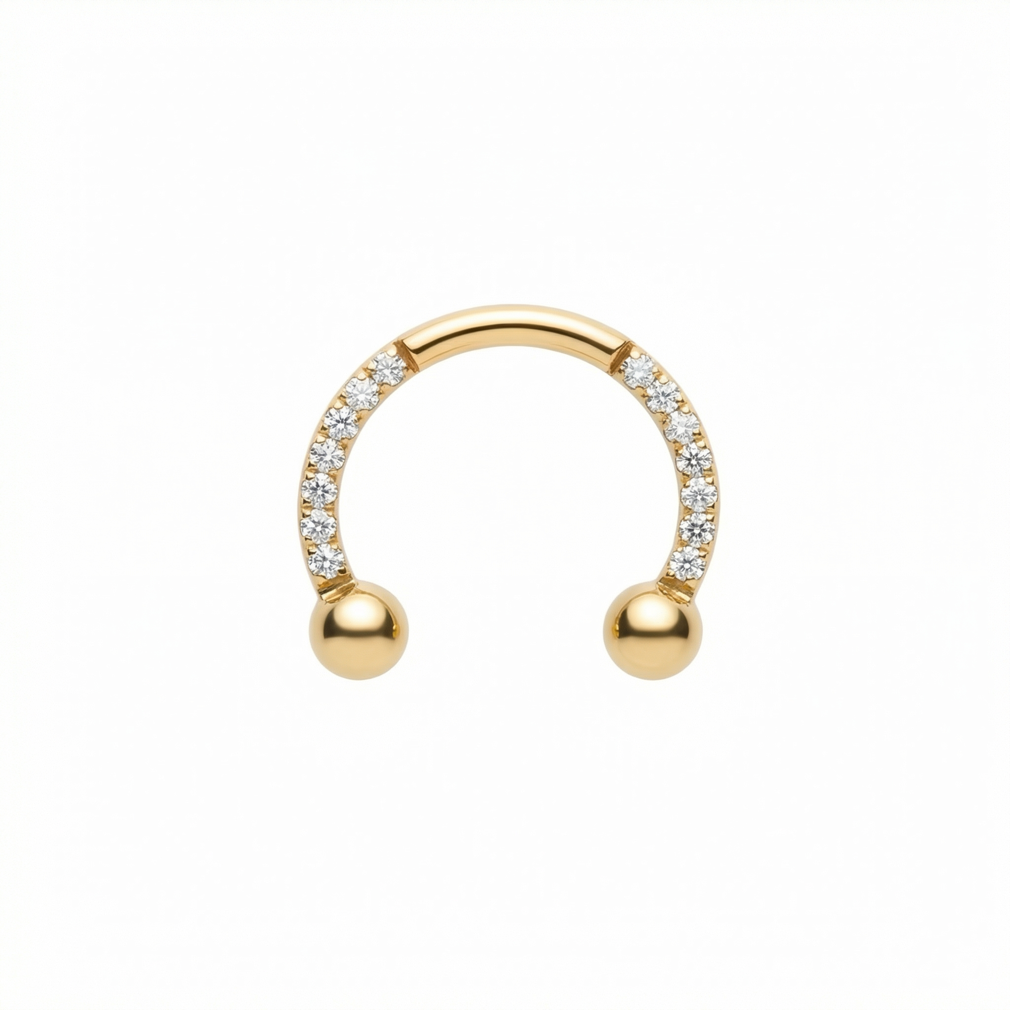 Zircon Front Helix Piercing - Gold zircon pave hinged