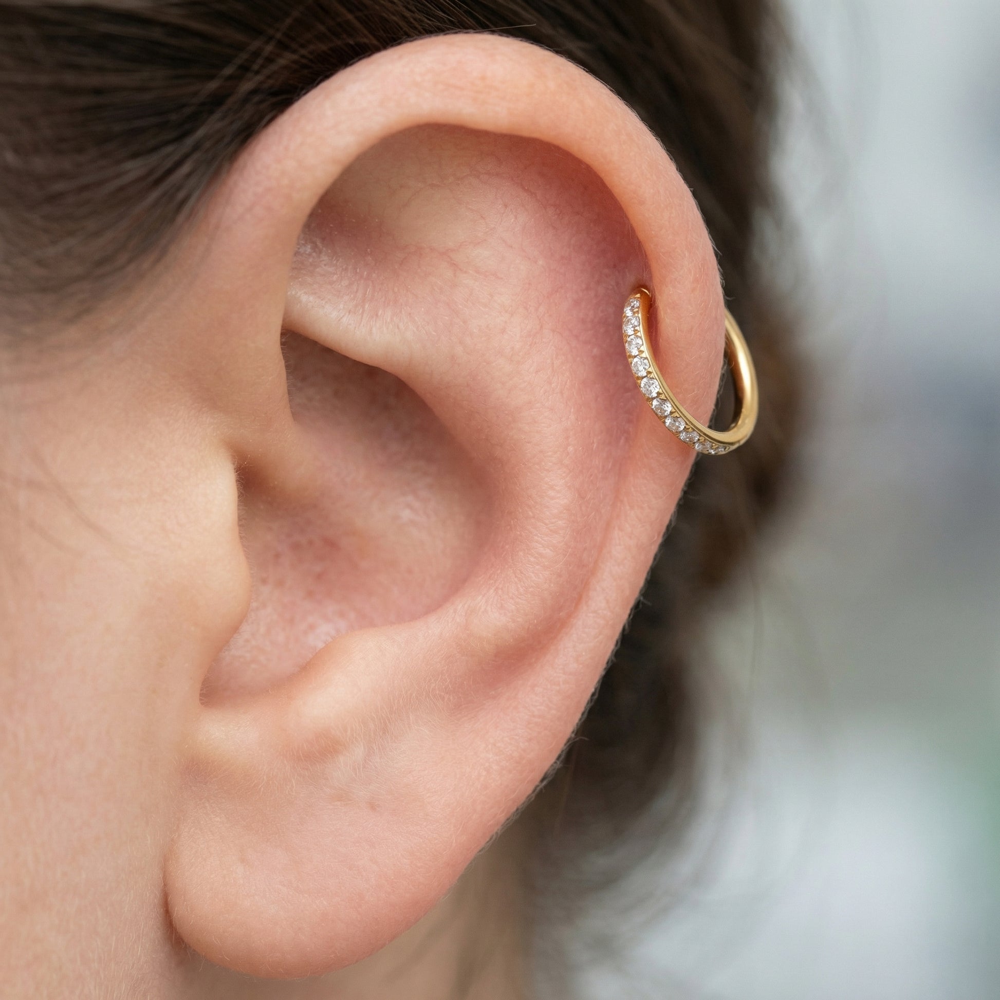 Triple Forward Helix Piercing · helix jewelry stud